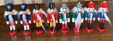 Vintage Wood Nutcracker Soldiers Christmas Tabletop Ornaments Lot of 8 picture