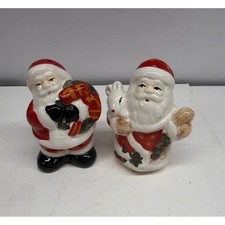 Vintage WCL Ceramic Santa Claus Salt and Pepper Shaker Set Christmas Decor picture