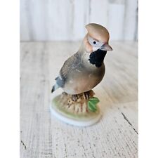 Lefton 6606 waxwing Bird figurine porcelain vintage statue realistic lifelike picture
