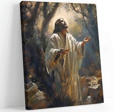 Jesus Praying In The Garden of Gethsemane Wall Art Canvas Wrapping 12x16in | ... picture