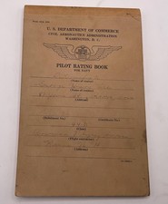 WWII US Navy Pilot Rating Book 1943 Intermediate Flight Log Piper J3 Keene NH picture