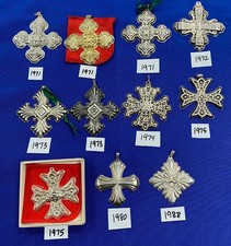 Reed & Barton Sterling Silver Cross Christmas Ornaments Set of 11 ORN2637 picture