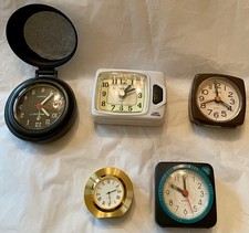 Lifelong Linden Sankyo Etc VTG Alarm/Travel Clock Lot Of Five Some Hands Move    picture