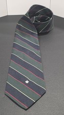 Vintage BSA Boy Scouts of America Striped Men's Tie Fleur de Lis Green Blue Red picture