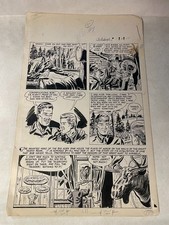 BOB SWIFT #1 original comic art 1951 FAWCETT BIG HORN HUNTING MOUNT RAM LAST PG picture