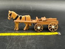 Handmade Wooden Miniature Amish Horse & Buggy Made Lancaster, PA 2003 picture
