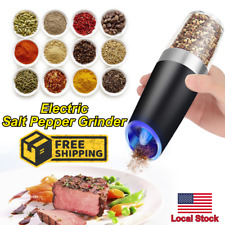 Automatic Adjustable Coarseness Gravity Electric Salt Pepper Grinder w/LED Light picture