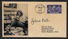 Sylvia Plath Poet collector envelope w original period 1950s stamp *OP1186 picture