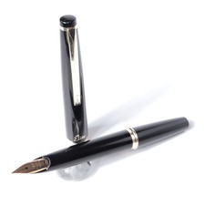 Pilot Elite Rare Posting Nib Fountain Pen 18K PO Fine Black Gold Vintage Used picture
