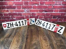 RARE PAIR Vintage 1970 SWISS LICENSE PLATES 