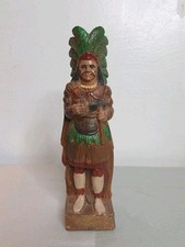Vintage Native American Cigar Store Chief  11” Tall Chalkware Durocast Carnival  picture