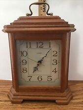 Linden Oak Framed Quartz Mantel Clock W/Westminster Chime Works Great picture