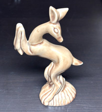 Vintage Roselane Pottery #127 Leaping Deer Figurine Tan California Art Pottery picture