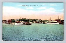 Charleston SC-South Carolina, Scenic View Yacht Basin, Antique Vintage Postcard picture