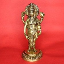 Lord Vishnu Dhanvantari God of Medicine Dhanwantari Figurine Brass Prayer Figure picture