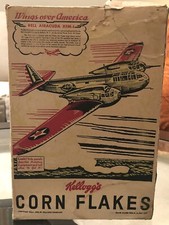 1939- WW2 ~US~ “FIGHTER BOMBER” In Battle ~KELLOGG’S CORN FLAKES CEREAL BOX picture