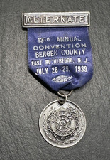 1939 13TH ANNUAL BERGEN COUNTY RUTHERFORD NJ AMERICAN LEGION RIBBON PIN I552 picture