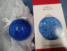 Hallmark keepsake 2014 Commemorative Ornament Blue Glass #2 in Series New in Box picture