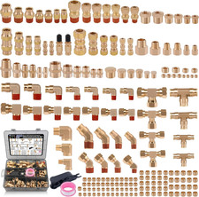 200 Pcs Brass DOT Air Brake Line & Compression Fittings Kit picture