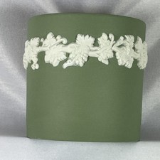 Vintage Wedgwood Green Sage Jasperware Toothpick /Match Holder Grapevine  NICE picture