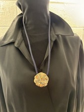 Vtg 1977 Estee Lauder Goldflower Perfume Compact Pendant Necklace Pansy Empty picture