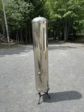 Antique Chrome Hayes MFG Paterson NJ 30 Gal Copper Boiler w/ Cast Iron Stand picture