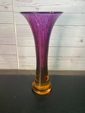 Young and Constantin Art Glass Vase 12.5” High Purple Trumpet Shape 0030136 picture