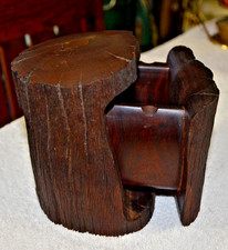 Vintage Raymond Pelton  Wood Carved Puzzle Trinket Art Box Limb Stash picture