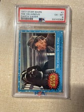 Darth Vader 1977 Star Wars 7 The Villainous Darth Vader Rookie Card RC PSA 6 picture