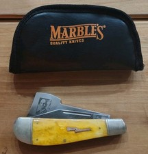 Early-2000'S Marbles Game-Getter 100TH Anniversary Knife #MR313, Bone Handles, picture