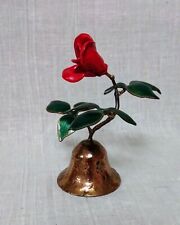 Bovano of Cheshire Copper Bell Enameled Red Rose picture