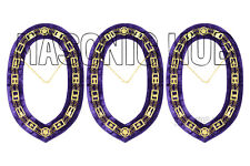 Masonic Regalia OES Order of Eastern Star Metal Chain Collar Lot of 3 Purple picture