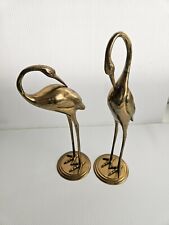 Vintage Brass Cranes Mid Century Modern Great Condition Nice Patina  picture