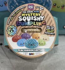Authentic New Crazy Fun RMS Viral Mystery Squishy MINI Dumpling Teal Ribbon #2 picture