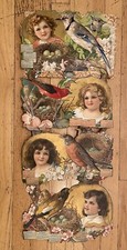 1905 Victorian Die-cut Children & Birds Illustrated Wall Display Calendar picture