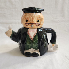 Vintage Heritage Mint Wise Owl Teapot Academic Graduation Professor Book 6