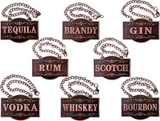 Decanter Tags - Liquor Tags (Set of 8, Copper Colour) Liquor Decanter Label:G... picture