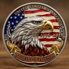 Eagle 250th Anniversary Commemorative Challenge Coin Featuring 3DAdvanced Relief picture