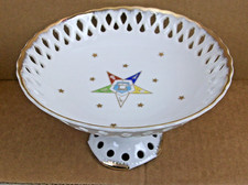 Vintage Masonic Freemanson Eastern Star Pedestal Candy Dish NEW OLD STOCK picture