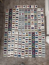 IGT Slot Machine Reel Strips Lot Of 25 Reels Money storm Clown 777 2x Blackjack picture