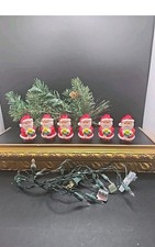 Santa Claus Novelty Christmas String Lights Incandescent, Green Cord, Plastic picture