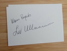 Liv Ullman Signed Index Card picture