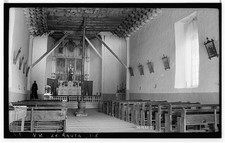 Photo:Ranchos de Taos New Mexico 1934 Mission Church Interior Nave Altar picture