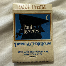 Paul Revere’s Tavern & Chop House NYC Matchbook Cover 48th & Lexington Lion picture