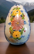 Vintage Vestal Alcobaca PORTUGAL Hand painted Oval  Trinket Box/Candy picture