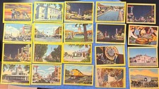 Vintage 1940s Las Vegas & Big Bear Lake Linen Postcard Folders Fremont El Rancho picture