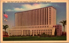 1940s New Post Office and Federal Building Los Angeles CA Postcard picture