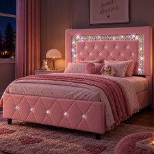Twin Bed Frame with Headboard, Princess Twin Bed Frames for Kids picture