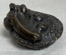 Vintage Bronze Sculpture Laying Baby Crocodile Figure Signed 22/300 picture