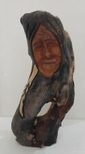Vintage Hand carved Drift Wood North American Indian Art Wanik Canada 1993 picture